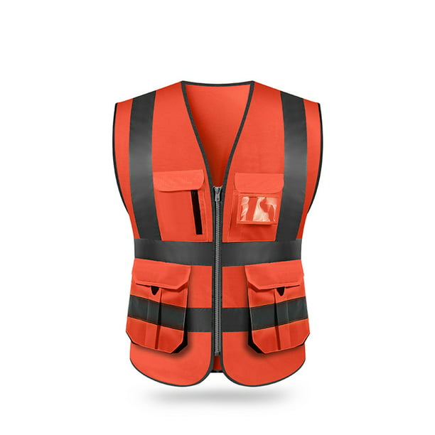 High Visibility Reflective Vest Warning Waistcoat Stripes Jacket Tops Safety